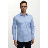 TUDORS Klasik Fit Uzun Kollu Rahat Kesim Pamuk Saten Gömlek, XXL, KL220010-22, Mavi, Erkek