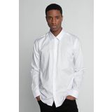 Tudors Modern Fit %100 Pamuk Armürlü Premium Erkek Beyaz Gömlek