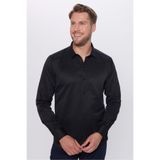 TUDORS Modern Fit Dar Kesim Pamuklu Kolay Ütü Armürlü Gömlek, XXL, MD220010-359, Siyah, Erkek