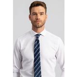 Tudors Modern Slim Fit Armürlü Erkek Beyaz Gömlek