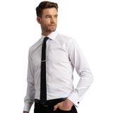 TUDORS Modern Slim Fit Çift Manşet Gömlek, L, PN1100000002-01, Beyaz, Erkek