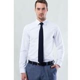 Tudors Modern Slim Fit Dar Kesim Armürlü Beyaz Erkek Gömlek