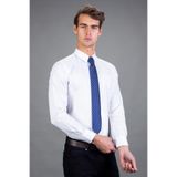 TUDORS Modern Slim Fit Dar Kesim Armürlü Gömlek, M, MD17003-360, Beyaz, Erkek