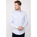 Tudors Modern Slim Fit Düz Saten Pamuklu Erkek Mavi Gömlek - 2XL