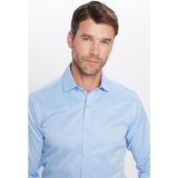 Tudors Modern Slim Fit Düz Saten Pamuklu Erkek Mavi Gömlek - XL