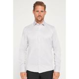 TUDORS Modern Slim Fit Düz Saten Pamuklu Gömlek, L, MD210001-172, Gri, Erkek