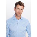 TUDORS Modern Slim Fit Düz Saten Pamuklu Gömlek, XL, MD210001-172, Mavi, Erkek