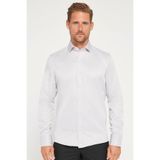 Tudors Modern Slim Fit Düz Saten Pamuklu Gri Erkek Gömlek