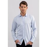 Tudors Modern Slim Fit Kendinden Desenli Düz Beyaz Gömlek