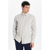TUDORS Modern Slim Fit Pamuklu Düz Gömlek, MD220003-STN