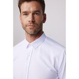 Tudors Modern Slim Fit Pamuklu Kolay Ütü Armürlü Beyaz Erkek Gömlek - XL