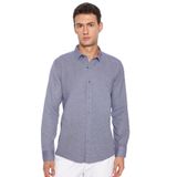 TUDORS Modern Slim Fit Pamuklu Kolay Ütü Armürlü Gömlek, XL, MD220010-100, Mavi3, Erkek