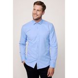 Tudors Modern Slim Fit Uzun Kollu Düz Erkek Mavi Gömlek - XL