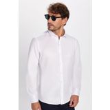 Tudors Modern Slim Fit Uzun Kollu Düz Saten Pamuklu Erkek Beyaz Gömlek