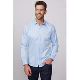 Tudors Modern Slim Fit Uzun Kollu Düz Saten Pamuklu Erkek Mavi Gömlek,Mavi1 L