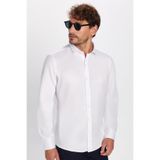 TUDORS Modern Slim Fit Uzun Kollu Düz Saten Pamuklu Gömlek, M, MD220005-135, Beyaz, Erkek