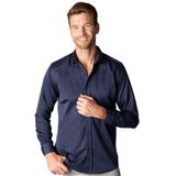 TUDORS Modern Slim Fit Uzun Kollu Düz Saten Pamuklu Gömlek, XL, MD220005-169, Lacivert, Erkek