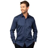 TUDORS Modern Slim Fit Uzun Kollu Pamuk Saten Premium Gömlek, S, MD220002-LC1, Lacivert, Erkek