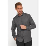Tudors Modern Slim Fit Uzun Kollu Pamuklu Kolay Ütü Armürlü Erkek Gri Gömlek
