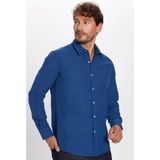 Tudors Modern Slim Fit Uzun Kollu Pamuklu Kolay Ütü Armürlü Erkek Sax Mavi Gömlek - Saks Mavi