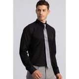 Tudors Modern Slim Fit Uzun Kollu Pamuklu Kolay Ütü Armürlü Erkek Siyah Gömlek - XL