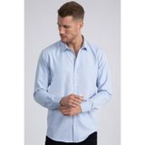 Tudors Modern Slim Fit Uzun Kollu Pamuklu Kolay Ütü Armürlü Gömlek, L, MD17004-533, Mavi, Erkek