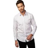 TUDORS Modern Slim Fit Uzun Kollu Pamuklu Kolay Ütü Armürlü Gömlek, L, MD220009-210, Beyaz, Erkek