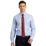 TUDORS Modern Slim Fit Uzun Kollu Pamuklu Kolay Ütü Armürlü Gömlek, XXL, MD17004-451-1, Mavi, Erkek