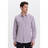 Tudors Modern Slim Fit Uzun Kollu Pamuklu Kolay Ütü Armürlü Gül Kurusu Gömlek, S, MD220010-359, Gül Kurusu, Erkek