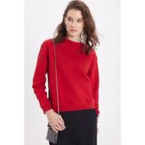 TUDORS Oversize Bisiklet Yaka Sweatshirt, M, SW250023, Kırmızı, kadın