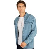 TUDORS Oversize Denim Kot Ceket, S, OS220021-651, Mavi, Erkek