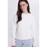 TUDORS Oversize Geniş Kesim Pamuklu Bisiklet Yaka Sweatshirt, XL, SW250023, Ekru, kadın