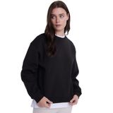 TUDORS Oversize Geniş Kesim Pamuklu Bisiklet Yaka Sweatshirt, XL, SW250023, Siyah, kadın