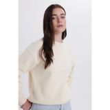 TUDORS Oversize Geniş Kesim Pamuklu Bisiklet Yaka Sweatshirt, XL, SW250023, Taş, kadın