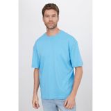 TUDORS Oversize Geniş Kesim%100 Pamuk Yumuşak Dokulu Basic Bisiklet Yaka Tişört, M, TS240021-SPH, Mavi, Erkek