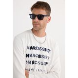 TUDORS Oversize Sweatshirt Bisiklet Yaka İçi Polarlı Baskılı, L, SW250008, Ekru, erkek