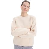 TUDORS Oversize Sweatshirt Pamuklu İçi Polarlı Bisiklet Yaka, S, SW250032-19, Bej, kadın