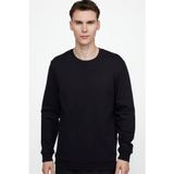 Tudors Pamuk Bisiklet Yaka Basıc Unisex Siyah Sweatshirt