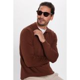 TUDORS Polo V Yaka Triko Kazak, XXL, Polo V Yaka Triko Kazak, Kahverengi, Erkek