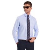 Tudors Regular Fit Beyaz Non-Iron %100 Pamuk Doğa Dostu Ekoteks Belgeli Ütü Gerektirmez Gömlek - Mavi - XL