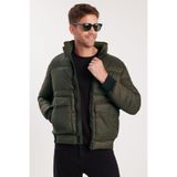 TUDORS Regular Fit Dik Yaka Mont, M, Regular Fit Dik Yaka Mont, Haki, Erkek