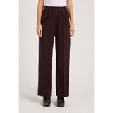 TUDORS Regular Fit Klasik Kesim Cırt Kapamalı Geniş Paça Pantolon, 36, PN250049, Kahverengi, Kadın