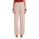 TUDORS Regular Fit Klasik Kesim Cırt Kapamalı Geniş Paça Pantolon, 36, PN250049, Taş, Kadın