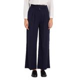 TUDORS Regular Fit Klasik Kesim Cırt Kapamalı Palazzo Pantolon, 40, PN250044, Lacivert, Kadın