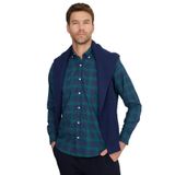 TUDORS Regular Fit Klasik Kesim Düğmeli Yaka Küçük Kareli Pamuklu Gömlek, L, KL230031-322, Yeşil-Mavi, Erkek