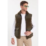 TUDORS Regular Fit Klasik Kesim Kürk Detaylı Dik Yaka Çift Cepli Koyu Yeşil Yelek, S, Regular Fit Klasik Kesim Kürk Detaylı Dik Yaka Çift Cepli Yelek, Koyu Yeşil, Erkek