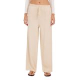 TUDORS Regular Fit Klasik Kesim Pamuklu Geniş Paça Pantolon, 38, PN250040, Bej, Kadın