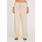 TUDORS Regular Fit Klasik Kesim Pamuklu Geniş Paça Pantolon, 44, PN250040, Bej, Kadın