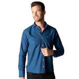 TUDORS Regular Fit Klasik Kesim Pamuklu Kolay Ütü Armürlü Sax Mavi Gömlek, XXL, KL220011-1010, Sax Mavi, Erkek