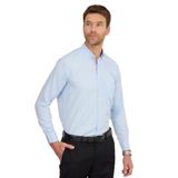 TUDORS Regular Fit Klasik Kesim Pamuklu Kolay Ütü Oxford Düz Gömlek, M, KL180042-510, Mavi, Erkek